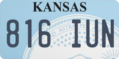 KS license plate 816IUN