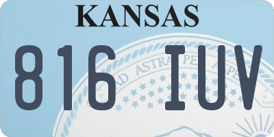 KS license plate 816IUV