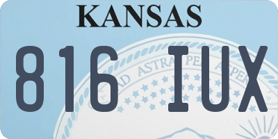 KS license plate 816IUX