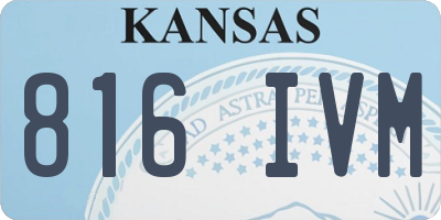 KS license plate 816IVM