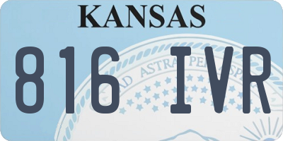 KS license plate 816IVR