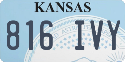 KS license plate 816IVY