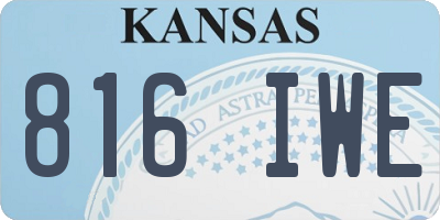 KS license plate 816IWE