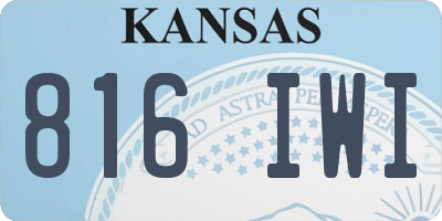 KS license plate 816IWI