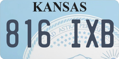 KS license plate 816IXB