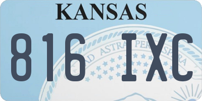 KS license plate 816IXC