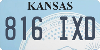 KS license plate 816IXD