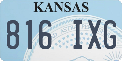 KS license plate 816IXG