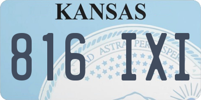 KS license plate 816IXI