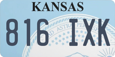 KS license plate 816IXK