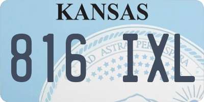 KS license plate 816IXL