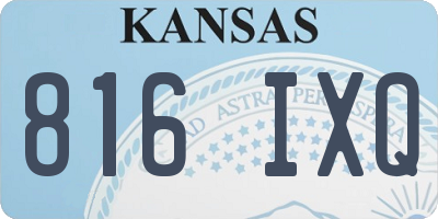 KS license plate 816IXQ