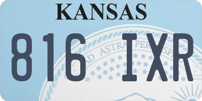 KS license plate 816IXR