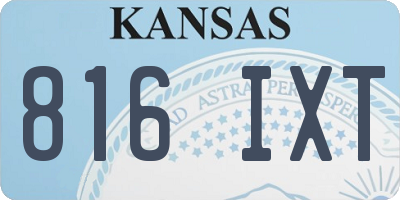KS license plate 816IXT