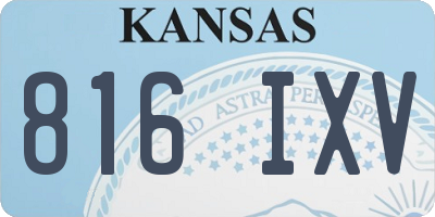 KS license plate 816IXV