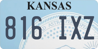 KS license plate 816IXZ