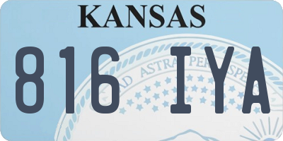 KS license plate 816IYA