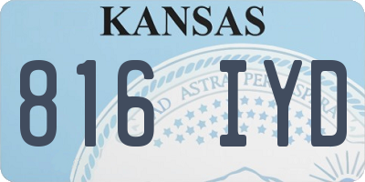 KS license plate 816IYD