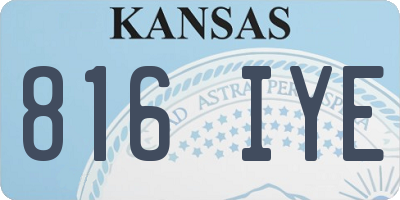 KS license plate 816IYE