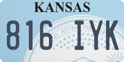 KS license plate 816IYK
