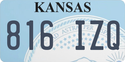 KS license plate 816IZQ