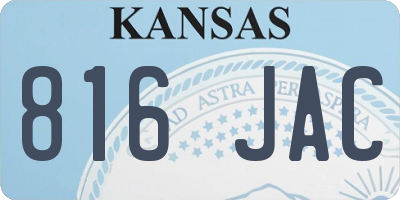 KS license plate 816JAC