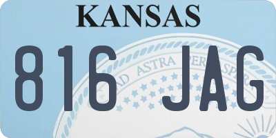 KS license plate 816JAG