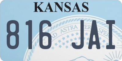 KS license plate 816JAI