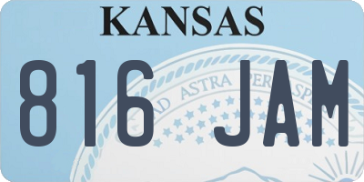 KS license plate 816JAM
