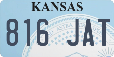 KS license plate 816JAT