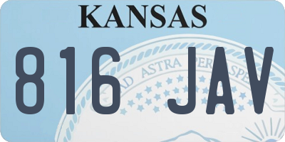 KS license plate 816JAV