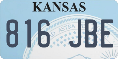 KS license plate 816JBE
