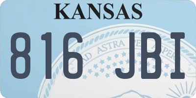 KS license plate 816JBI