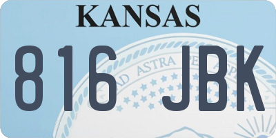 KS license plate 816JBK