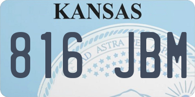 KS license plate 816JBM