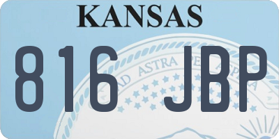 KS license plate 816JBP
