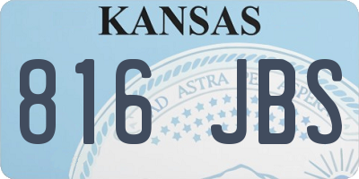 KS license plate 816JBS