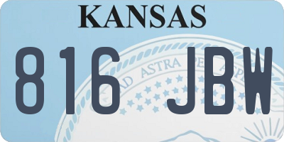 KS license plate 816JBW