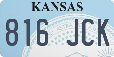 KS license plate 816JCK
