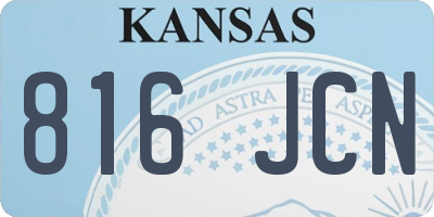 KS license plate 816JCN