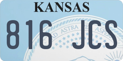 KS license plate 816JCS