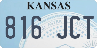 KS license plate 816JCT
