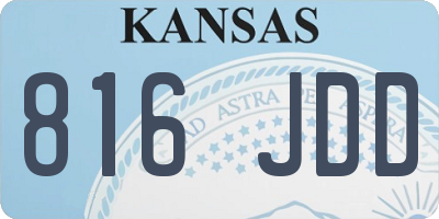 KS license plate 816JDD