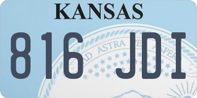 KS license plate 816JDI