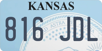 KS license plate 816JDL