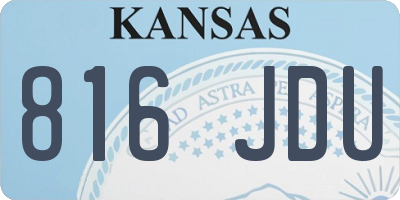 KS license plate 816JDU