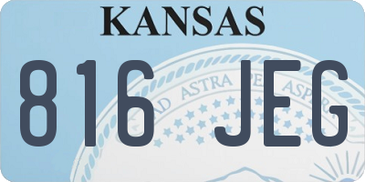 KS license plate 816JEG