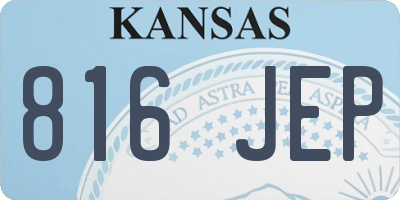 KS license plate 816JEP