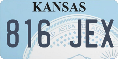 KS license plate 816JEX
