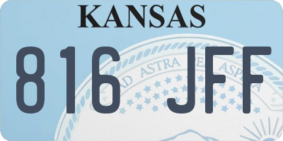 KS license plate 816JFF